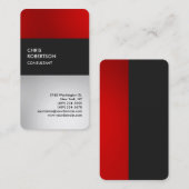 Farbenfrohe Visitenkarte Roter Grau Rounded Busine (Vorne/Hinten)