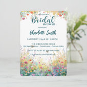 farbenfrohe Vögel Aquarell Wildblumen Persönlich Einladung (Stehend Vorderseite)