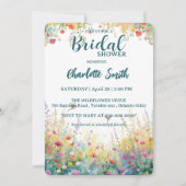 farbenfrohe Vögel Aquarell Wildblumen Persönlich Einladung (Vorderseite)