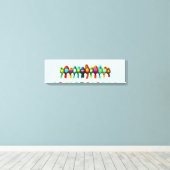 Farbenfrohe Vögel auf Draht Leinwanddruck (Insitu (Holzboden))