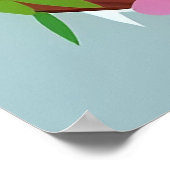 Farbenfrohe Vögel auf einem Zweig Poster (Ecke)