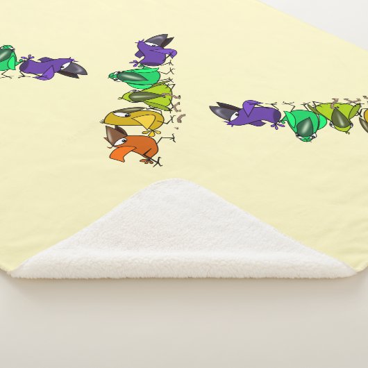 Farbenfrohe Vögel Baby Sherpa Blanket Sherpadecke (3/4)