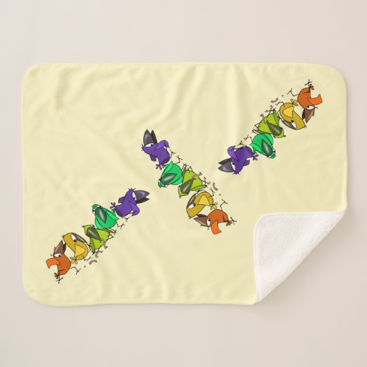 Farbenfrohe Vögel Baby Sherpa Blanket Sherpadecke (Vorderseite (Horizontal))