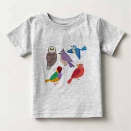 Farbenfrohe Vögel Baby T-shirt