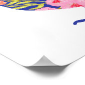 Farbenfrohe Vögel Blume Blätter Chic Floral Animal Poster (Ecke)