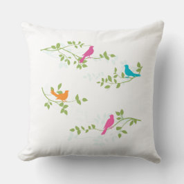 Farbenfrohe Vögel Custom Background Throw Kissen
