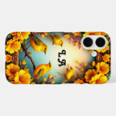 Farbenfrohe Vögel, die von lebhaften Blume beherrs Case-Mate iPhone Hülle (Rückseite (Horizontal))