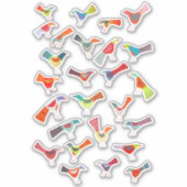 Farbenfrohe Vögel Dinge maßgeschneidert Vinyl Stic Aufkleber (Vorderseite)