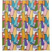 Farbenfrohe Vögel Duschvorhang (Vorderseite)