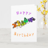 Farbenfrohe Vögel Funny Birthday Card Karte (Gelbe Blume)