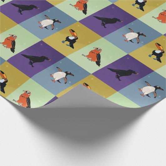 Farbenfrohe Vögel Geschenkpapier (Ecke)