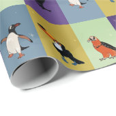 Farbenfrohe Vögel Geschenkpapier (Rolleneckpunkt)