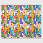 Farbenfrohe Vögel Geschenkpapier (Flach)