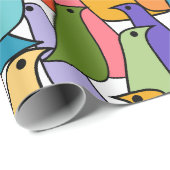 Farbenfrohe Vögel Geschenkpapier (Rolleneckpunkt)