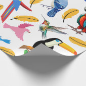 Farbenfrohe Vögel Geschenkpapier (Ecke)