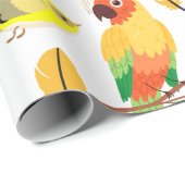 Farbenfrohe Vögel Geschenkpapier (Rolleneckpunkt)