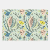 Farbenfrohe Vögel Geschenkwrake Geschenkpapier Set (Vorderseite)