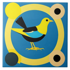 Farbenfrohe Vögel im Abstrakt geometrischen Kunstd Fliese