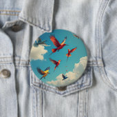 Farbenfrohe Vögel im blauen Himmel Button (Beispiel)