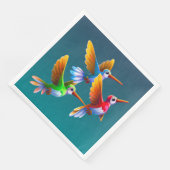 Farbenfrohe Vögel im Flug Serviette (Ecke)