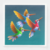 Farbenfrohe Vögel im Flug Serviette (Vorderseite)