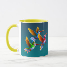 Farbenfrohe Vögel im Flug Tasse