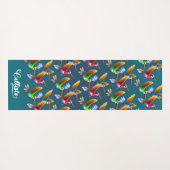 Farbenfrohe Vögel im Flug Yogamatte (Rückseite (Horizontal))