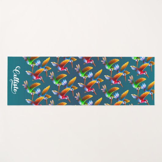 Farbenfrohe Vögel im Flug Yogamatte (Vorderseite (Horizontal))