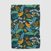 Farbenfrohe Vögel im Naturmuster Golfhandtuch (Vorderseite)