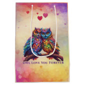 Farbenfrohe Vögel-Love Mittlere Geschenktüte (Rückseite)