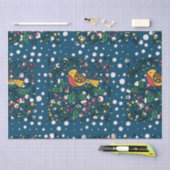 Farbenfrohe Vögel mit Vintagem Blumenmuster Seidenpapier (Handwerk)