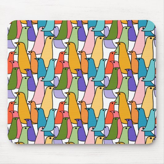Farbenfrohe Vögel Mousepad (Vorne)
