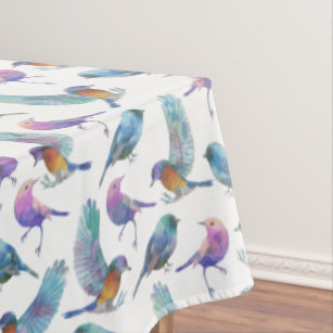Farbenfrohe Vögel Nahtloses Muster Tischdecke
