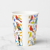 Farbenfrohe Vögel Pappbecher (Rechts)