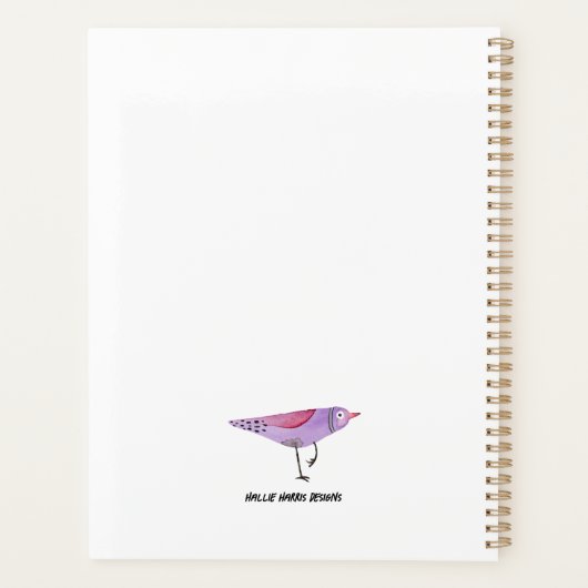 Farbenfrohe Vögel Planer (Rückseite)