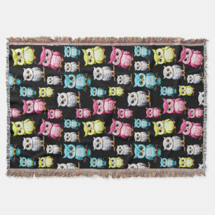 Farbenfrohe Vögel Schwarzes Hintergrundmuster Decke