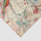 Farbenfrohe Vögel singen zu roten Blume Seidenpapier (Ausschnitt)