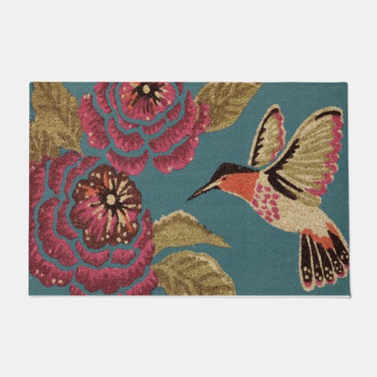 Farbenfrohe Vögel Türmatte, hübsche Matte, Blumens Fußmatte (Vorderseite)