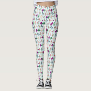 Farbenfrohe Vögel überdrucken Leggings