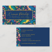 Farbenfrohe Vögel und Blume Muster Visitenkarte (Vorne/Hinten)