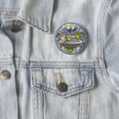 Farbenfrohe Vögel und Blütengarten für Vögel Button (Beispiel)