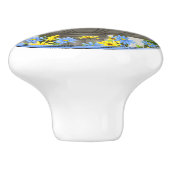 Farbenfrohe Vögel und Blütengarten für Vögel Keramikknauf (Seitenansicht)