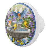 Farbenfrohe Vögel und Blütengarten für Vögel Keramikknauf (Rechts)