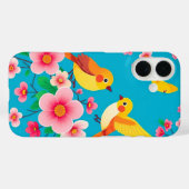 Farbenfrohe Vögel unter Atemberaubenden Blume Case-Mate iPhone Hülle (Rückseite (Horizontal))