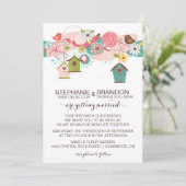 Farbenfrohe Vögel & Vogelhäuser Einladung zur Hoch (Stehend Vorderseite)