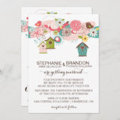 Farbenfrohe Vögel & Vogelhäuser Einladung zur Hoch (Vorne/Hinten)