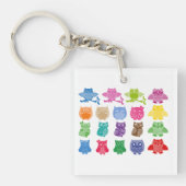 Farbenfrohe Vögel Weiße Vögel Schlüsselanhänger (Vorderseite)