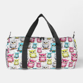 Farbenfrohe Vögel Weißes Hintergrundmuster Duffle Bag (Rückseite)