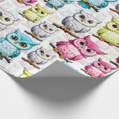 Farbenfrohe Vögel Weißes Hintergrundmuster Geschenkpapier (Ecke)