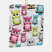 Farbenfrohe Vögel Weißes Hintergrundmuster Keramikornament (Rechts)